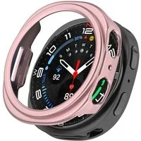 Wigento Smartwatch-Hülle Für Samsung Galaxy Watch 8 44mm Design Kunststoff Schutz Hülle Rosa, Halbseitiger Kunststoff-Schutz, leicht und langlebig
