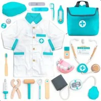 Esun Spielzeug-Arztkoffer Holz Arztkoffer Kinder Spielset Doktorkoffer Spielzeug 18 St., (SET, 20-tlg., Komplettset), Geschenk für Mädchen Jungen ab 3 4 5 6 7 8 Jahre