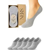 NERS Füßlinge aus Bambus, 10 Paar Damen & Herren mit Silikon, rutschfest, ohne Naht (10-Paar, 10 Paar) Füsslinge Socken für Sneaker & Ballerinas, atmungsaktiv, unsichtbar
