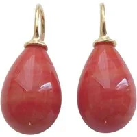 Mugello Paar Ohrhänger Lea koralle gold-platt. stilvoll elegant Klassiker edel, made in Germany Heide Heinzendorff, hochwertige Glashandwerkarbeit