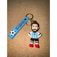 Stelby Schlüsselanhänger Lionel Messi Schlüsselanhänger 3D Gummi (Argentinien Trikot), Strapazierfähiges & flexibles Material für langlebige Nutzung