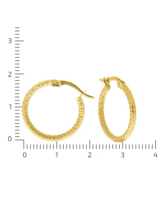 Fascination by Ellen K. Ohrringe Gold 375 strukutriert 18mm