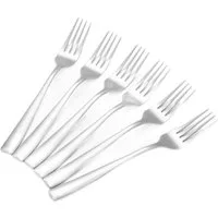 Cheffinger Besteck-Set Modernes 6er Set Menügabel - Besteck-Set aus hochwertigem Edelstahl, Edelstahl