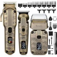 Scttomon Haar- und Bartschneider HT-6081, Haarschneidemaschine Set, Haarschneider, Barttrimmer 4 IN 1, Elektrorasierer