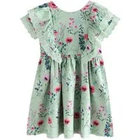 LAURA ASHLEY Jerseykleid Laura Ashley Kleid mit Lochstickerei Baumwolle (1-tlg)