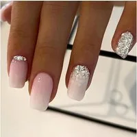 LuxusKollektion Kunstfingernägel 24er Set False Nails French Gradient Ballerina Glossy Acryl Frauen