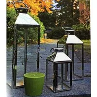 INDA-Exclusiv Laterne 3er XXL Luxus Laternen Set Edelstahl Windlicht 24/40/53cm