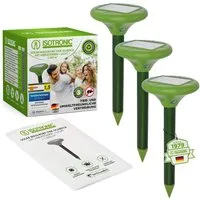 ISOTRONIC Vibrations-Tierabwehr Solar LED Maulwurfabwehr, 3-tlg.