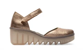 Fly London Damen Sahara Gold BISO305FLY Keilsandalen Espadrille Stap Heels