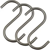 SO-TECH® S-Haken für Rundstäbe bis Ø 30 mm für Garderoben, Küchenreling uvm., (Spar-Set, 3-St), Rohstahl klar lackiert