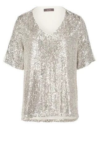 Vera Mont - Blusenshirt cream/silver - Gr. - 54