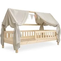 Ehrenkind Betthimmel Deko Hausbett, Kinderzimmer-Deko-Set (Kinderzimmer Deko), Betthimmel & Wimpelkette für magische Momente, hochwertige Materialien