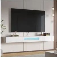radelldar TV-Schrank Lowboard mit LED-Beleuchtung, 200cm, Hochglanz, (1-St) für Fernseher bis zu 75 Zoll, hängend
