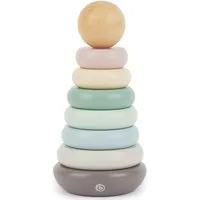 BIECO Stapelspielzeug Bieco Stapelturm Holz 19 cm mehrfarbig Steckspiel 8 tlg. Steckpyramide