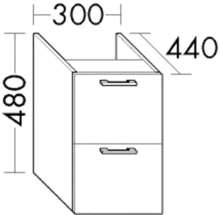 Burgbad Unterschrank Sys30 PG4 Sana 480x900x440 Weiß Ultramatt, WUYR090F5765 WUYR090F5765