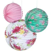 Talking Tables Papierlaterne Truly Scrumptious Party Garten Deko, 3er Set, Lampion, je 1x Ø 30, 25, 20 cm