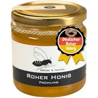 Grega´s Imkerei Honig Deutscher Roher Honig, 1 x 250 g, (Frisch Ernte 2026 flüßig abgefüllt), Roh Honig flüßig abgefüllt - kristallisiert mit der Zeit im Glas
