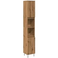 vidaXL Badezimmer-Set Badschrank Artisan-Eiche 30x30x190 cm Holzwerkstoff, (1-St)