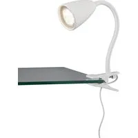 TRIO Leuchten Klemmleuchte WANDA Leselampe mit Klemmhalterung exkl. 1xGU10 max 10W Schnurschalter, Ein-/Ausschalter, Leuchtmittel wechselbar, warmweiß - kaltweiß, flexibel verstellbar, ideal für Büro Regal Schreibtisch Arbeitsplatz