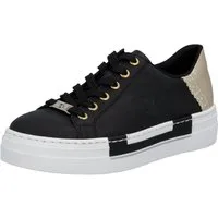 Rieker Plateausneaker mit Metallic-Fersenkappe, Freizeitschuh, Halbschuh, Schnürschuh