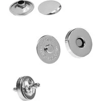maDDma 10 Magnet-Verschlüsse mit Nieten, Verschluss rund, Größen Farbwahl Gurtstecker (10 er Paket, 10-tlg), 14mm