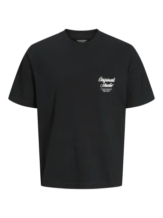 JACK&JONES - JORNORREBRO TYPO TEE SS CREW NECK NOOS black - Gr. - S