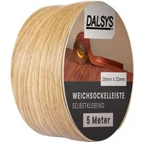 Dalsys Sockelleiste, L: 500 cm, Weichsockelleiste selbstklebend, 1-St., Klebeleiste, Abschlussleiste für Fugen in Wohnbereich, Küche, Bad