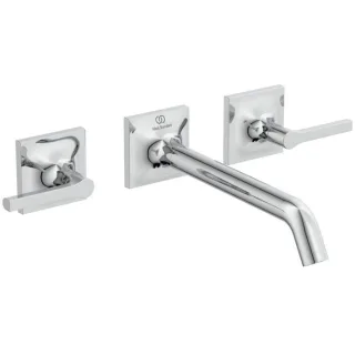 Ideal Standard Joy Neo Fertigmontageset BD154AA für 3-Loch-Waschtisch-Armatur, Hebelgriffe, Ausladung 209mm, chrom