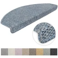 Metzker® Stufenmatte Stufenmatten Göteborg Halbrund Aquablau 15 Stück, halbrund, Höhe: 8 mm, 15 Stück - Aquablau