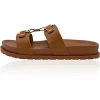 Nowaland Damen Sandalen – Leichte Pantoletten mit dekorativen Riemen Pantolette Sommerlich, leicht, bequem und stilvoll kombinierbar