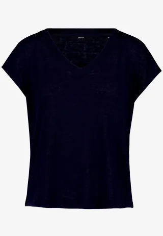 zero - Basic-T-Shirt mit V-Ausschnitt Deep Sky - Gr. - 34