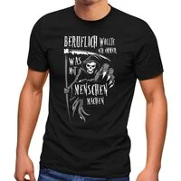 MoonWorks Print-Shirt Herren T-Shirt Sensemann Spruch lustig schwarzer Humor Ironie mit Print