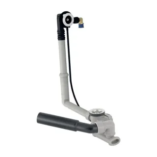 Geberit d52 Badewannenablauf 150700006 mit Drehbetätigung und Zulauf, Länge 26cm, DN 40/50