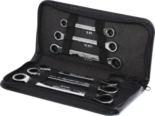 KS Tools GEARplus Doppel-Ratschenringschlüssel-Satz, 6-tlg Lederetui - 503.4557
