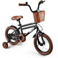 Vankel Kinderfahrrad 12/14/16 Zoll mit Stützrädern, 1 Gang, Mit Korb, Rücktrittbremse, Handbremse und Schutzblechen