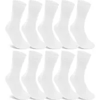 sockenkauf24 Gesundheitssocken 10 Paar Damen & Herren Socken 100% Baumwolle ohne Gummidruck (Weiß, 35-38) und ohne Naht - 10600