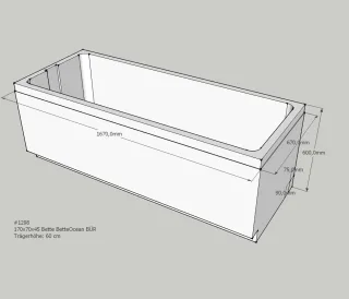 Neuesbad Wannenträger für Bette Ocean 170x70 Ül.vo. SW11457