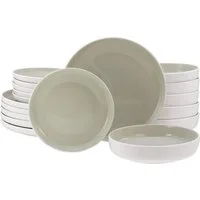LeGer Home by Lena Gercke Geschirr-Set Teller Set, Nayela (18-tlg), 6 Personen, Steinzeug, Haltbarkeit, spülmaschinengeeignet, mikrowellengeeignet, modern