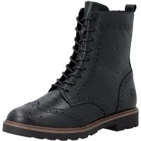 Remonte Schnürstiefelette Blockabsatz, Schnürboots mit Ziernähten und Lyralochmuster