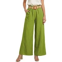 dy_mode Palazzohose Damen High Waist Palazzohose Weitbein Hose Schlupfhose Sommer Strand in Unifarbe, High Waist, mit elastischem Bund