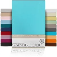Beautex Spannbettlaken Spannbetttuch Jersey Baumwolle Premium, Jersey, Gummizug: rundum, (1 Stück), atmungsaktiv, hautfreundlich, perfekte Passform, formstabil, 160 g/m²