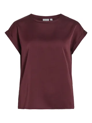 VILA - VIELLETTE S/S SATIN TOP - NOOS Port Royale - Gr. - 34