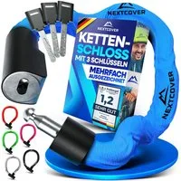 Nextcover Kettenschloss NEXTCOVER® Fahrradschloss LockOne mit Zahlencode oder Schlüssel