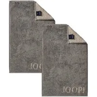 JOOP! Handtuch 2 Stück Joop! Gästetuch Classic Graphit Taupe 1600-70 30x50, Walkfrottier, 100% Baumwolle