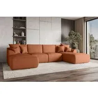 99rooms Wohnlandschaft Gusto, Sofa, U-Form, mit Schlaffunktion, mit abnehmbaren Kissen, Bezug - Strukturstoff NEVE