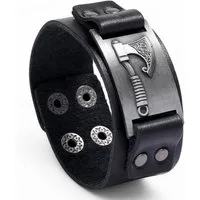 Eyecatcher Lederarmband Wickinger Axt Silber Bronze Gold Armband verstellbar Mittelalter (kein Set)
