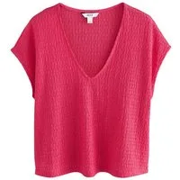 Next V-Shirt Strukturiertes T-Shirt mit V-Ausschnitt (1-tlg)
