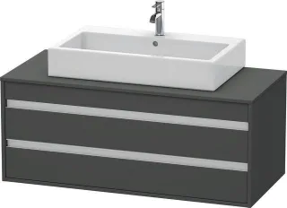 Duravit Ketho Konsolenwaschtischunterbau wandhängend Graphit Matt 1200x550x496 mm - KT665604949 KT665604949