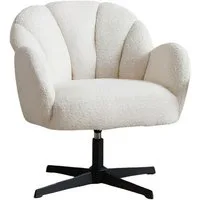 WAHSON OFFICE CHAIRS Loungesessel Drehbarer Polstersessel mit Armlehne aus Kunstfell/Samt