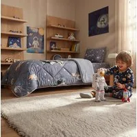 Formeya Kinderbettwäsche Astronauten Kinderbettwäsche Set 135x200 cm mit Wendedecke